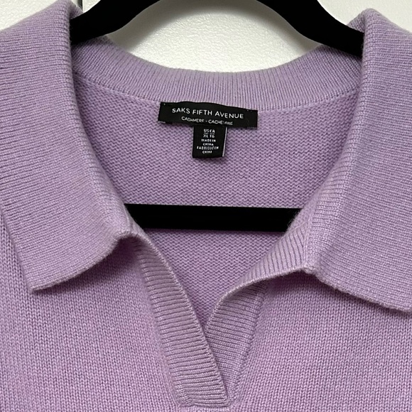 Saks Fifth Avenue Lavender Cashmere Knit Top - Picture 4 of 4